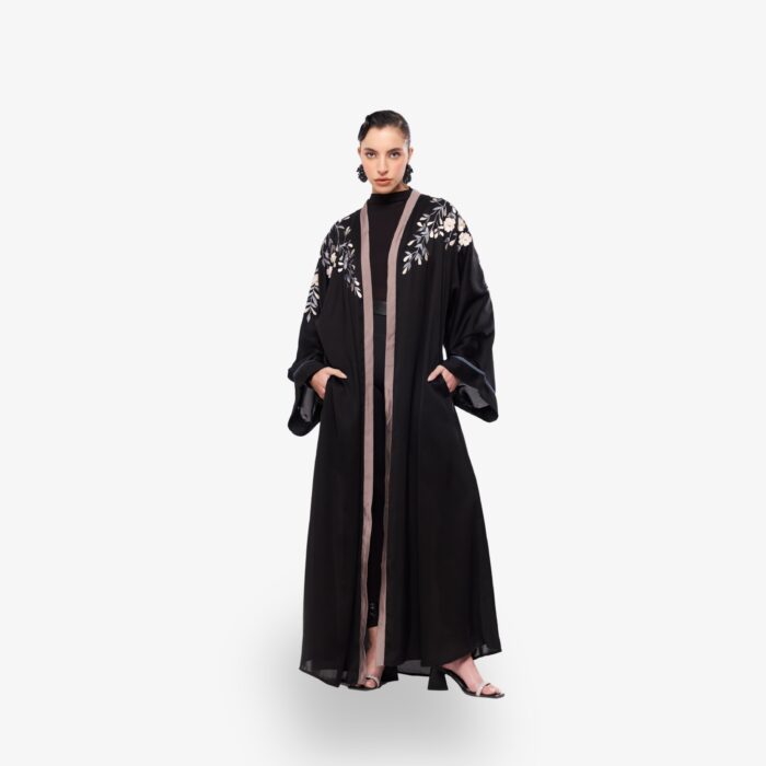 Nero Grace Embroidered Como Satin Abaya